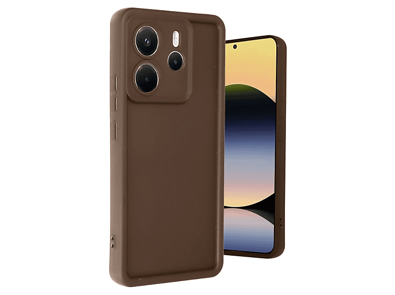 NEWFACE Xiaomi Redmi Note 14 4G Uyumlu Viera Silikon Telefon Kılıfı Kahverengi