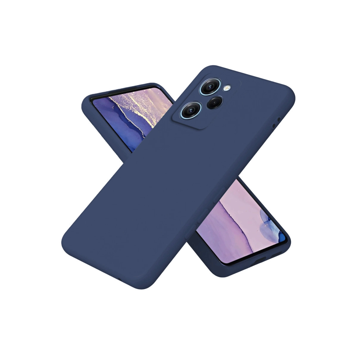 NEWFACE Xiaomi Poco X5 Pro 5G Uyumlu Nano İçi Kadife Silikon Telefon Kılıfı Lacivert