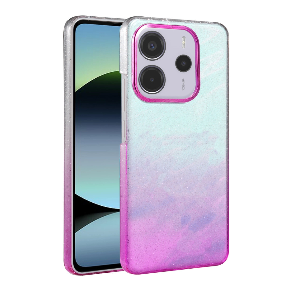 NEWFACE Xiaomi Redmi Note 14 4G Uyumlu Glossy Kapak Telefon Kılıfı Mor