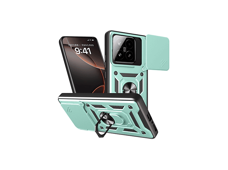 NEWFACE Xiaomi Mi 15T Uyumlu Pars Lens Yüzüklü Silikon Telefon Kılıfı Yeşil