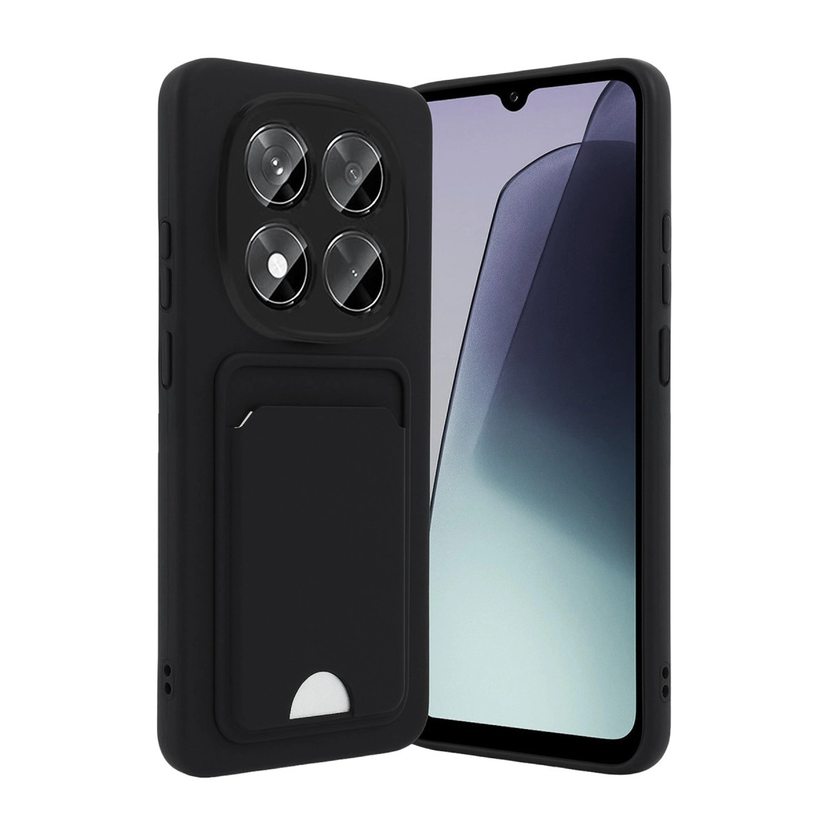 NEWFACE Xiaomi Redmi Note 15 Pro 5G Uyumlu Kelvin Kartvizitli Silikon Telefon Kılıfı Siyah