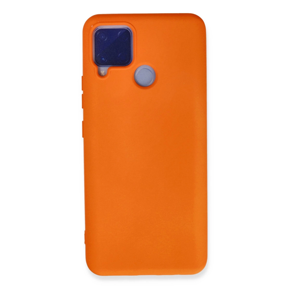 NEWFACE Realme C15 Uyumlu Nano İçi Kadife Silikon Telefon Kılıfı Turuncu