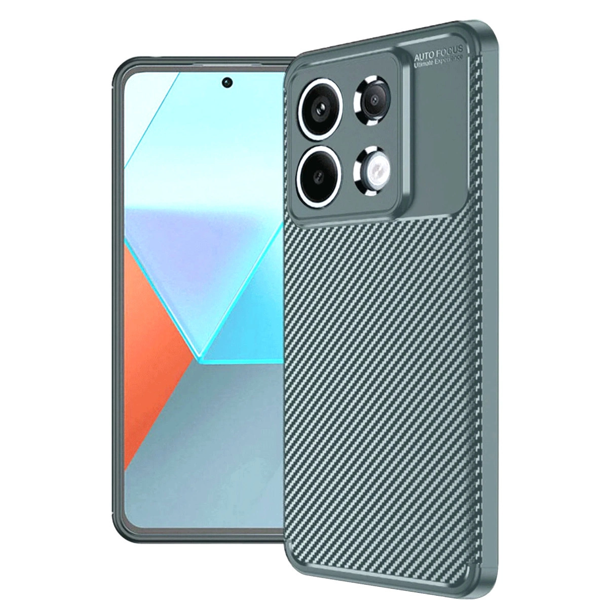 NEWFACE Xiaomi Redmi Note 13 Pro 4G Uyumlu Auto Focus Karbon Kapak Telefon Kılıfı Gri
