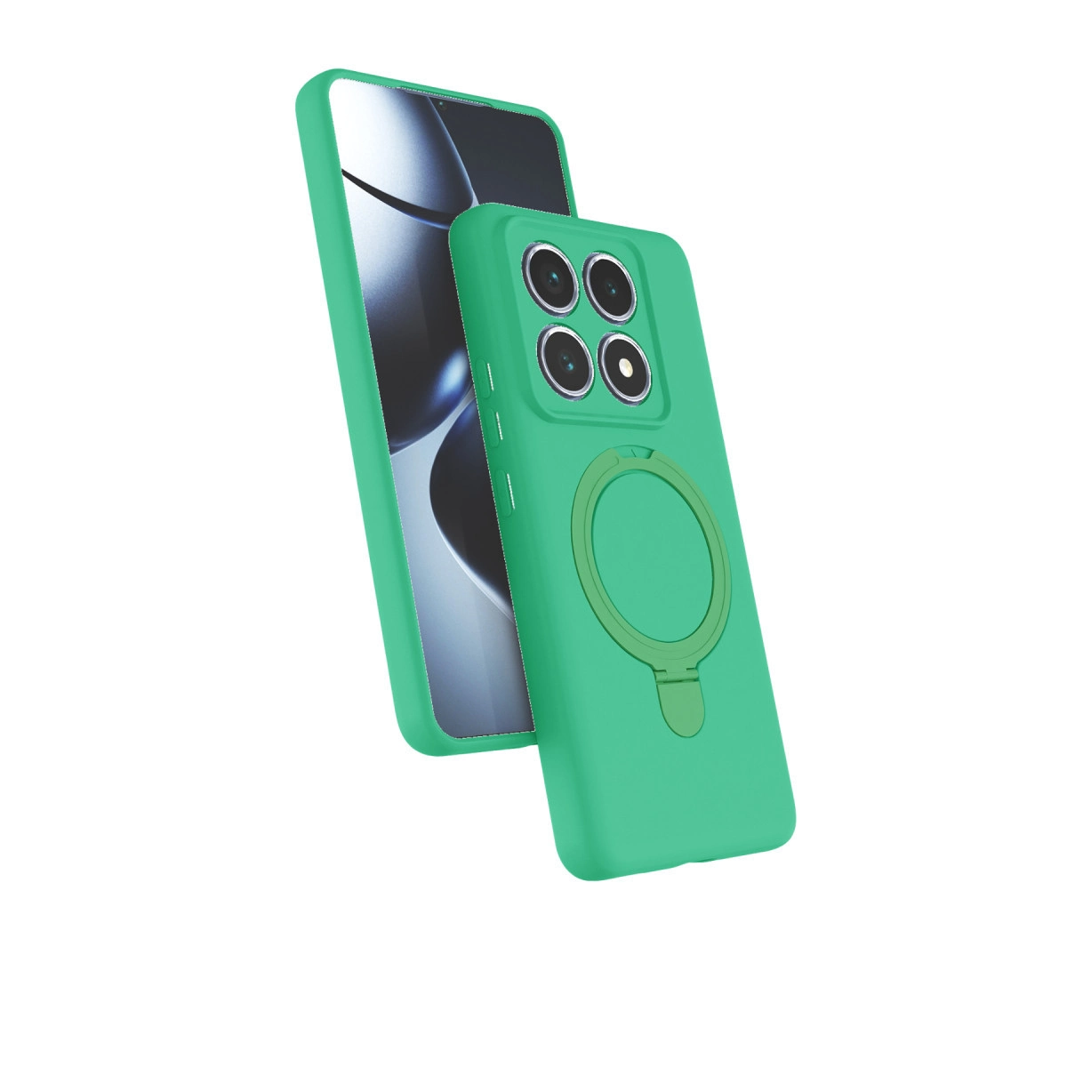NEWFACE Xiaomi Mi 14T Pro Uyumlu Regal Magsafe Standlı Kapak Telefon Kılıfı Yeşil