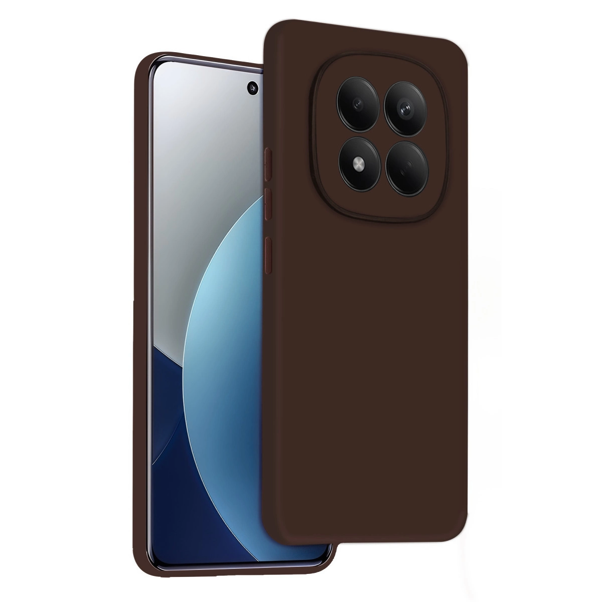 NEWFACE Xiaomi Redmi Note 15 Pro 4G Uyumlu First Silikon Telefon Kılıfı Kahverengi