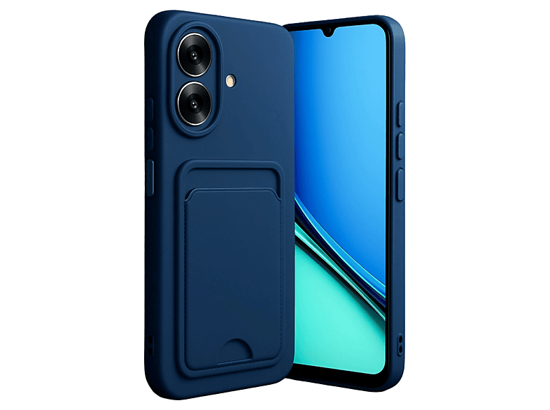 NEWFACE Realme Note 60 Uyumlu Kelvin Kartvizitli Silikon Telefon Kılıfı Lacivert