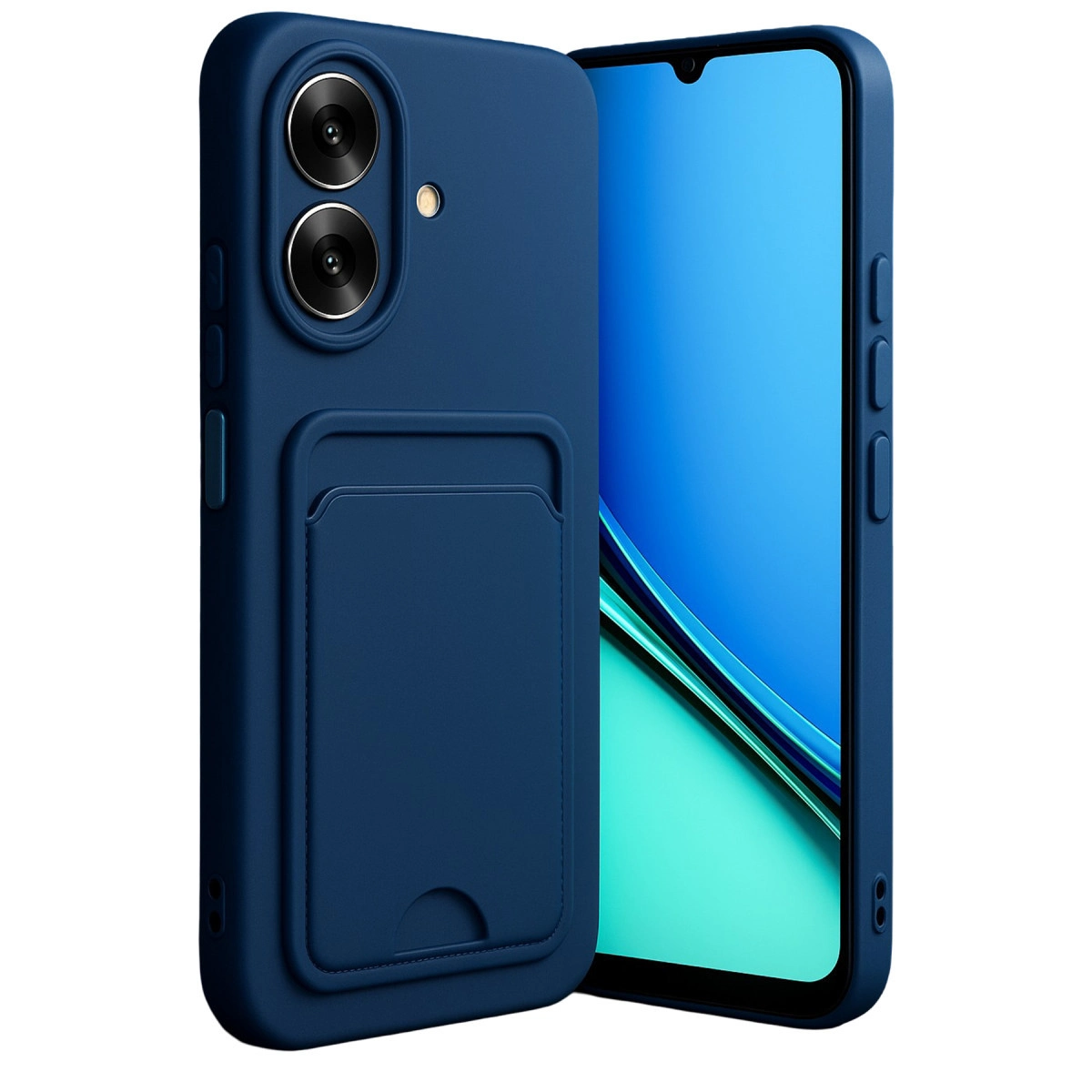 NEWFACE Realme Note 60 Uyumlu Kelvin Kartvizitli Silikon Telefon Kılıfı Lacivert
