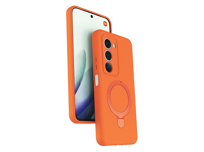 NEWFACE Xiaomi Redmi 15 4G Uyumlu Regal Magsafe Standlı Kapak Telefon Kılıfı Turuncu