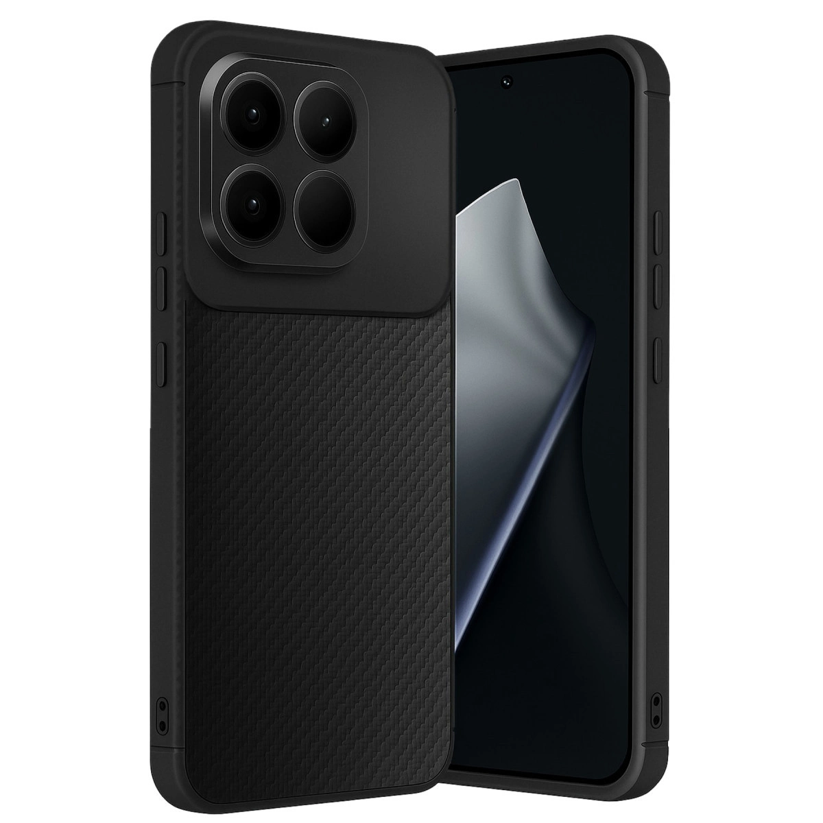 NEWFACE Xiaomi Mi 15T Uyumlu Auto Focus Karbon Kapak Telefon Kılıfı Siyah