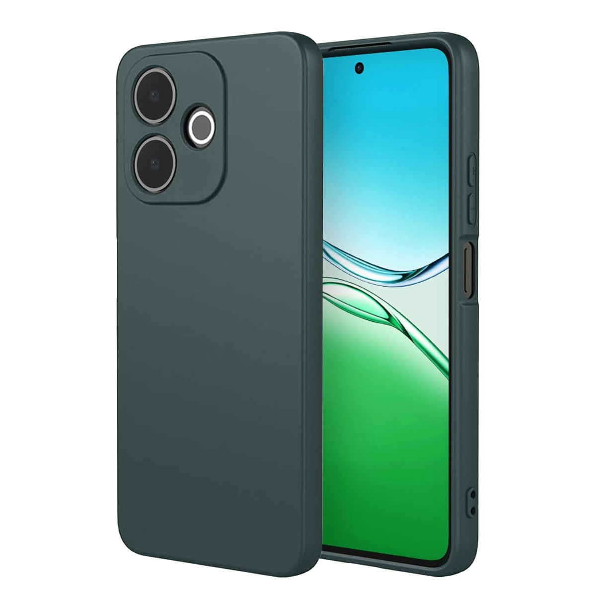 NEWFACE Oppo A5 Pro 4G Uyumlu First Silikon Telefon Kılıfı Koyu Yeşil