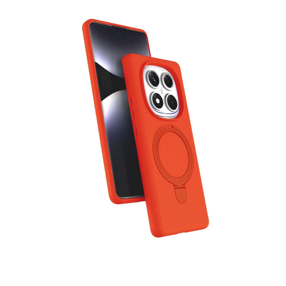 NEWFACE Xiaomi Redmi Note 14 Pro 5G Uyumlu Regal Magsafe Standlı Kapak Telefon Kılıfı Turuncu