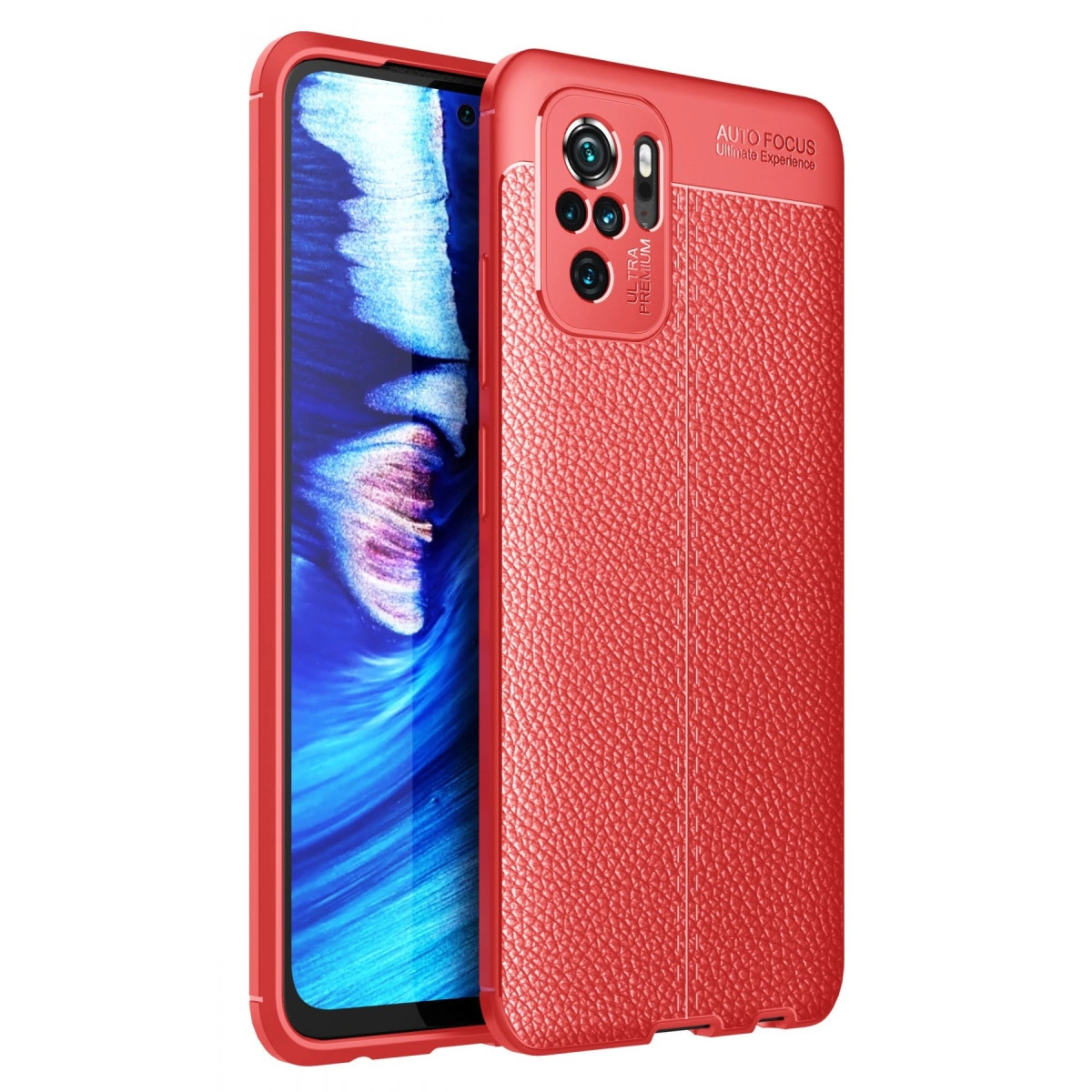 NEWFACE Xiaomi Redmi Note 10 Uyumlu Auto Focus Kapak Telefon Kılıfı Kırmızı