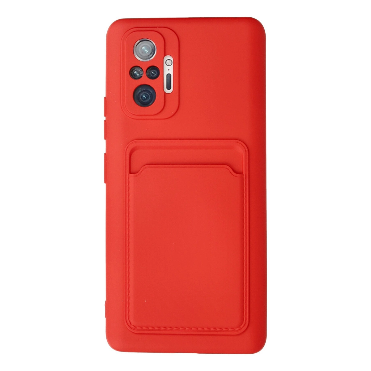 NEWFACE Xiaomi Redmi Note 10 Pro Uyumlu Kelvin Kartvizitli Silikon Telefon Kılıfı Kırmızı