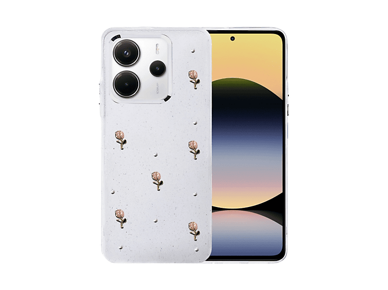 NEWFACE Xiaomi Redmi Note 14 4G Uyumlu Fiyonk Desenli Kapak Telefon Kılıfı Çok Renkli