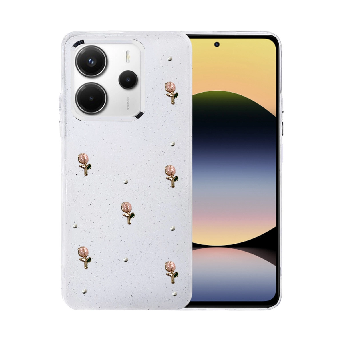 NEWFACE Xiaomi Redmi Note 14 4G Uyumlu Fiyonk Desenli Kapak Telefon Kılıfı Çok Renkli