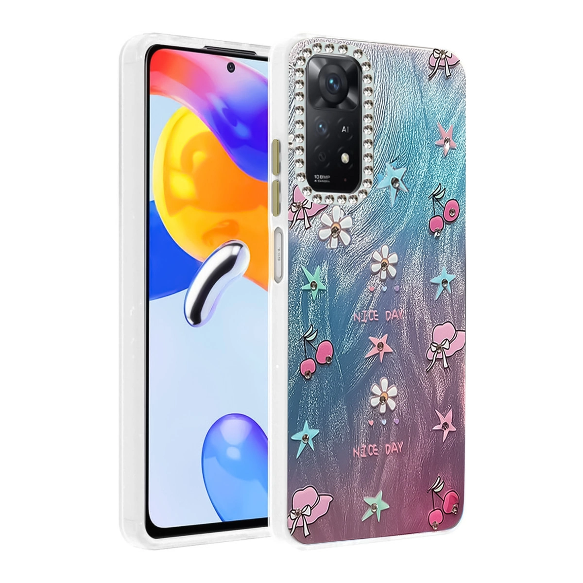 NEWFACE Xiaomi Redmi Note 12 Pro 4G Uyumlu Blade Aynalı Desenli Kapak Telefon Kılıfı Çok Renkli