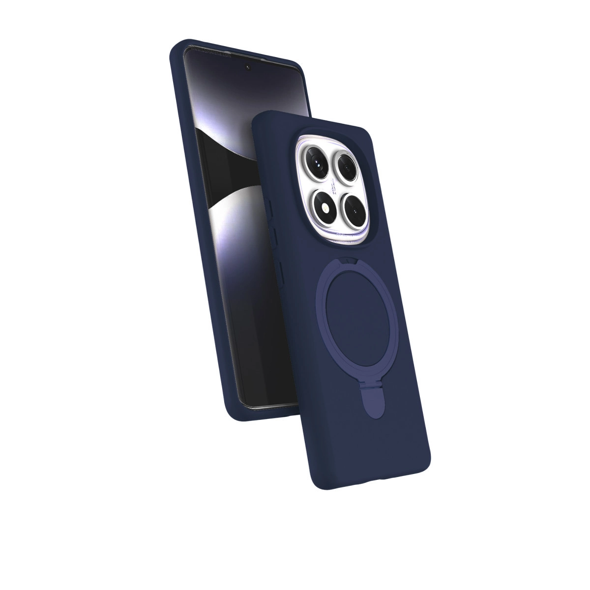 NEWFACE Xiaomi Redmi Note 14 Pro 5G Uyumlu Regal Magsafe Standlı Kapak Telefon Kılıfı Lacivert