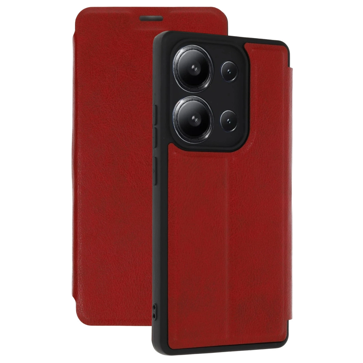 NEWFACE Xiaomi Redmi 15C 4G Uyumlu Flip Cover Telefon Kılıfı Kırmızı