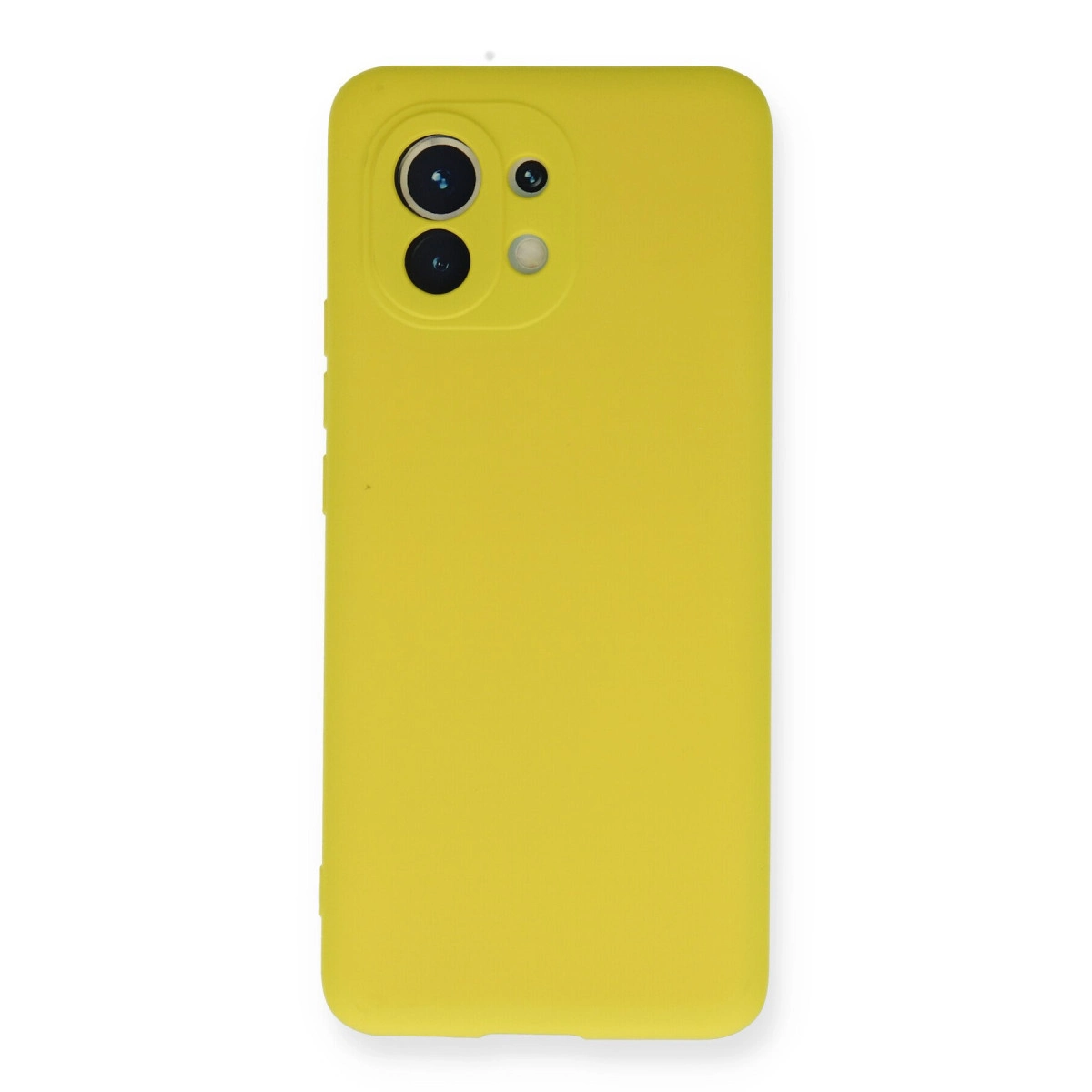 NEWFACE Xiaomi Mi 11 Uyumlu Nano İçi Kadife Silikon Telefon Kılıfı Sarı