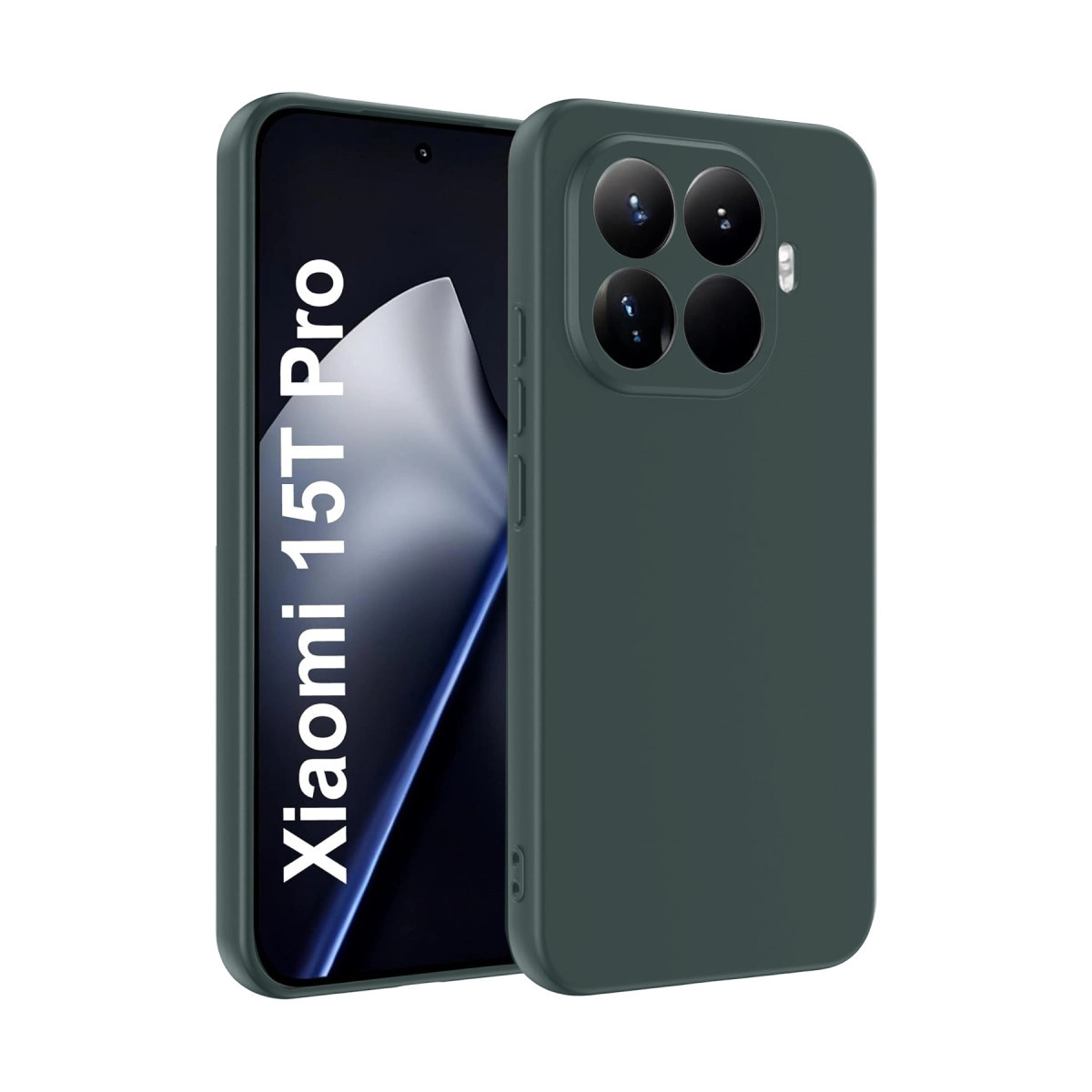 NEWFACE Xiaomi Mi 15T Uyumlu Pro First Silikon Telefon Kılıfı Koyu Yeşil