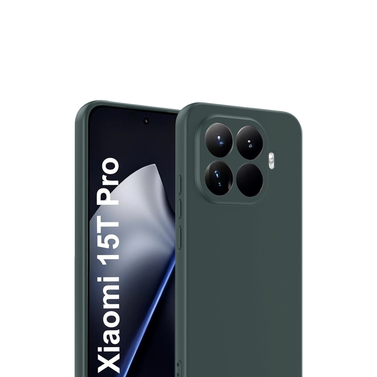 Dört kameralı koyu yeşil telefon, 'Xiaomi 15T Pro' yazılı.
