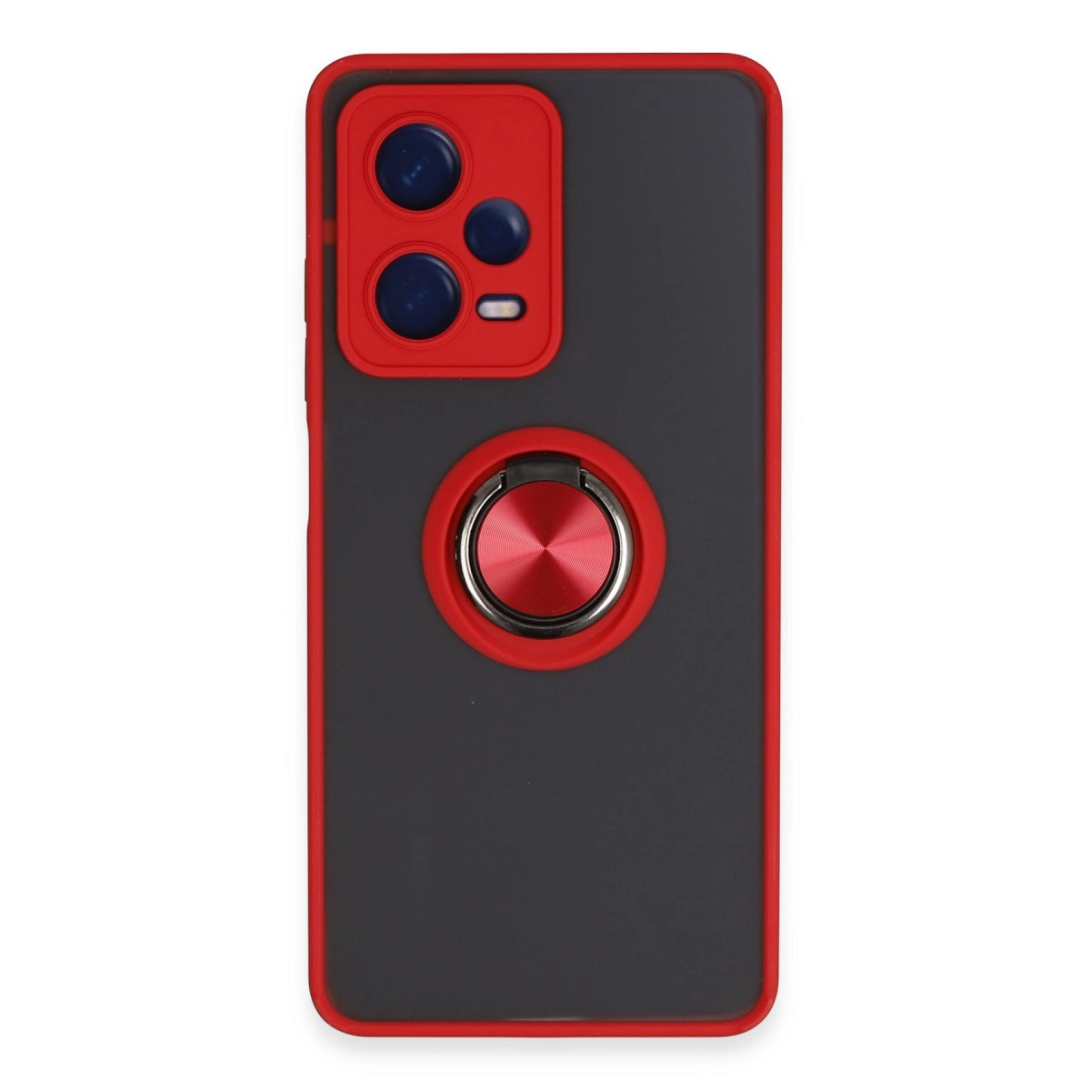 NEWFACE Xiaomi Redmi Note 12 5G Uyumlu Montreal Yüzüklü Silikon Kapak Telefon Kılıfı Kırmızı