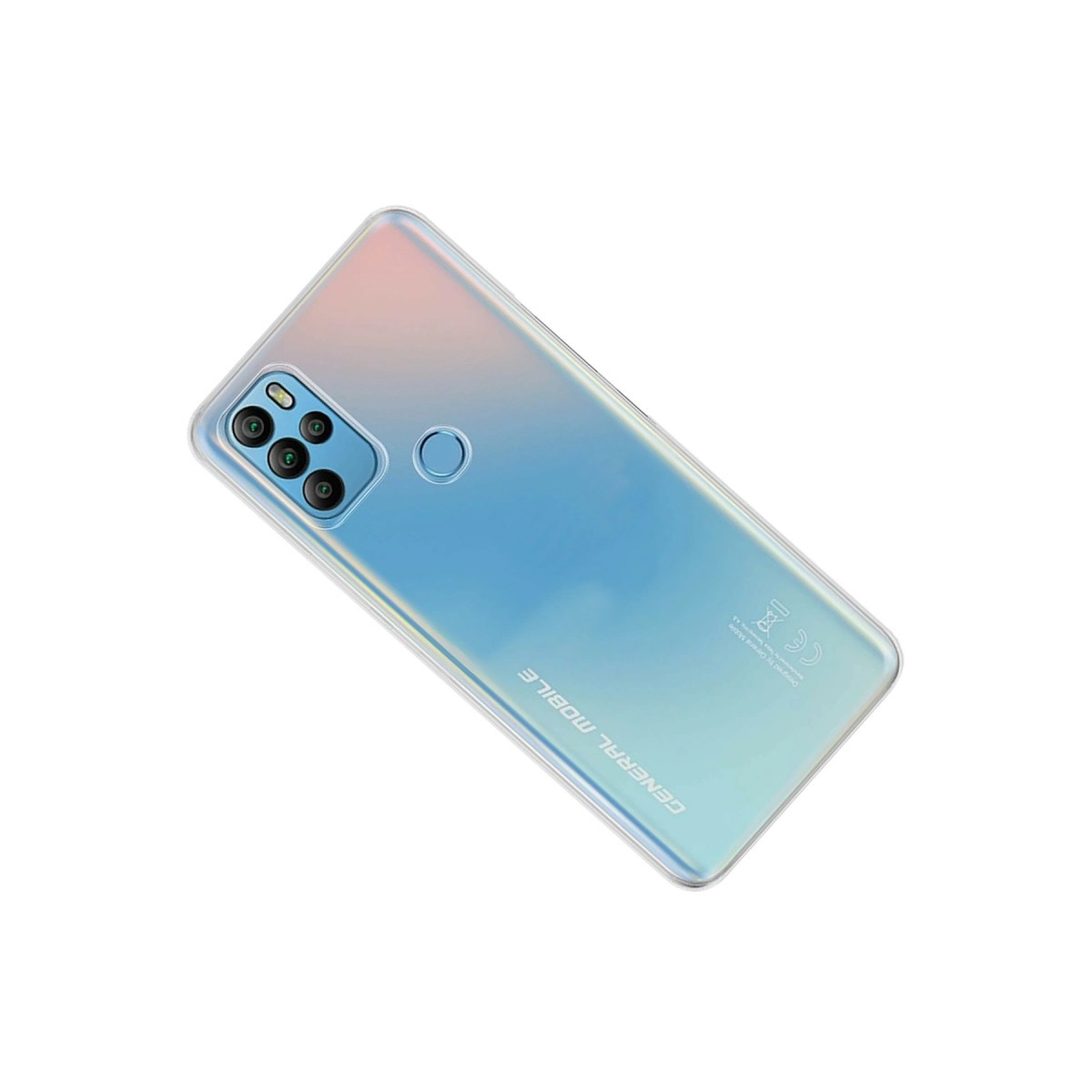 Dört kameralı ve parmak izi sensörlü akıllı telefonun arkası.