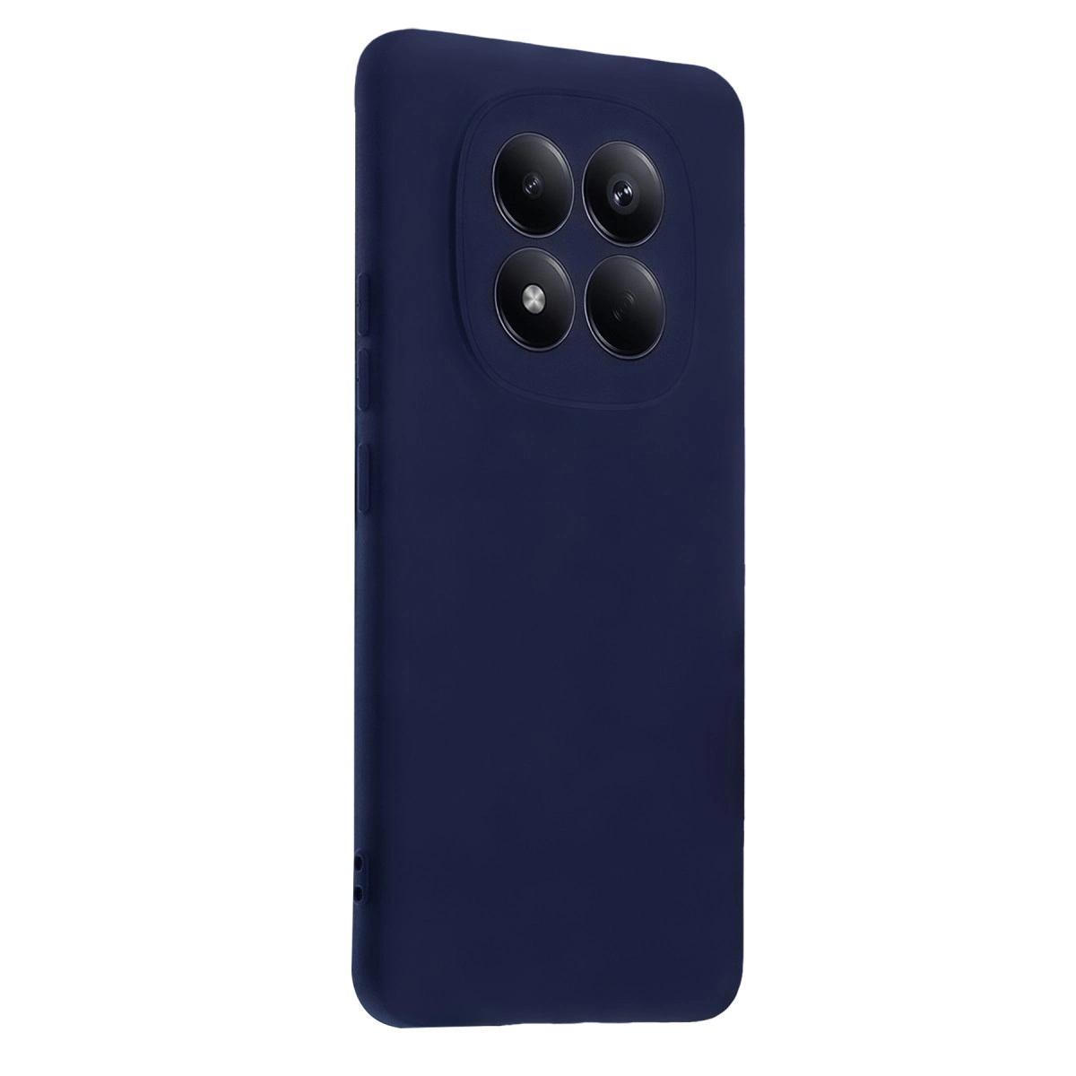 Kare kesimde dört kamera lensli lacivert telefon kılıfı.
