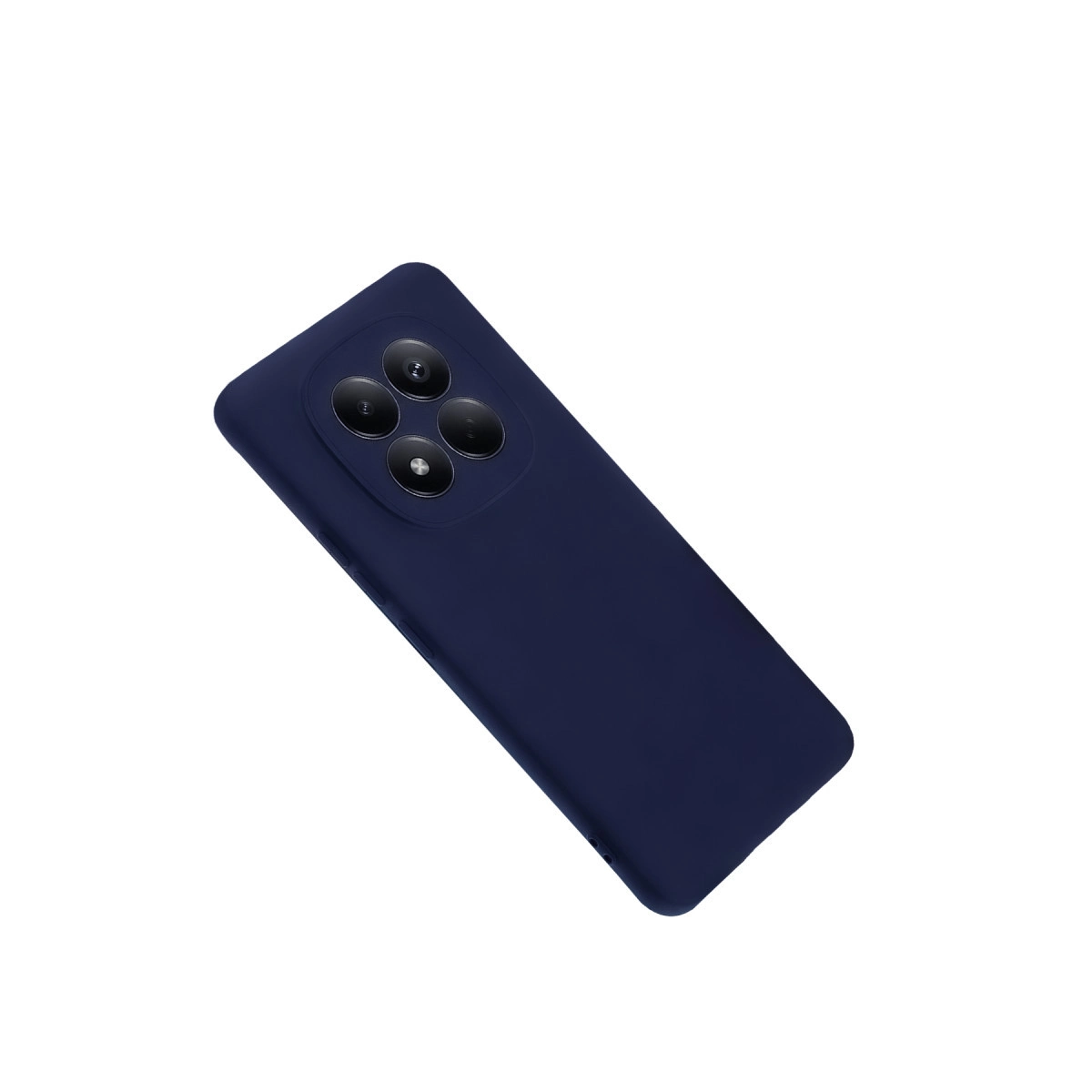 Dört lensli kamera çıkıntısına sahip lacivert telefon kılıfı.