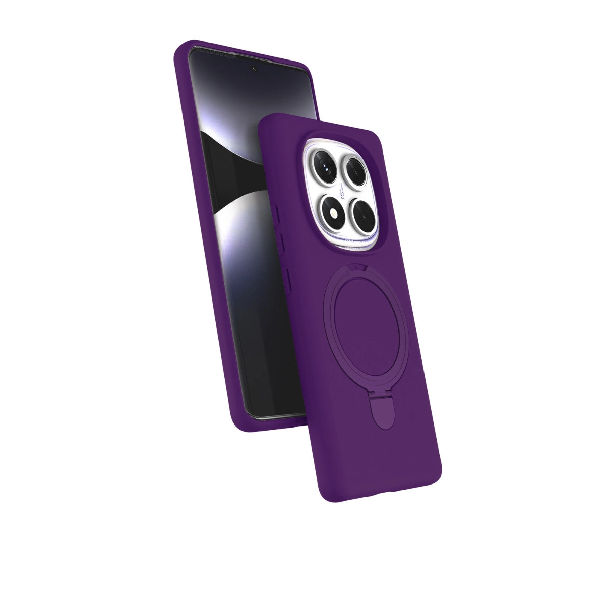 NEWFACE Xiaomi Redmi Note 14 Pro 5G Uyumlu Regal Magsafe Standlı Kapak Telefon Kılıfı Derin Mor