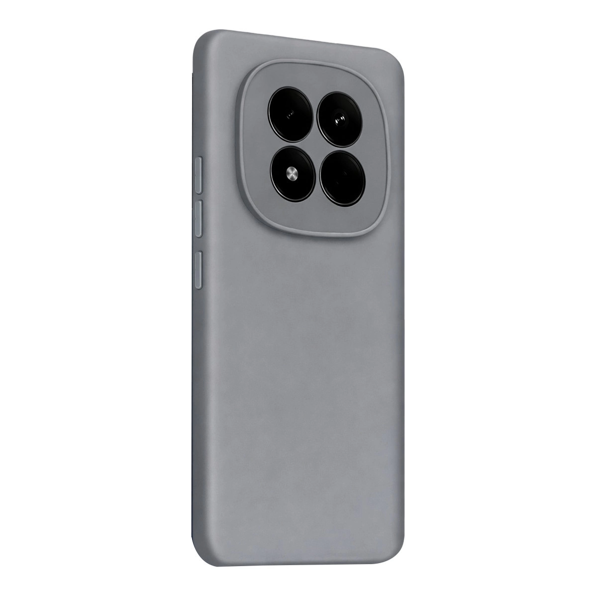 Gri kare içinde dört kamera lensli gri telefon kılıfı.