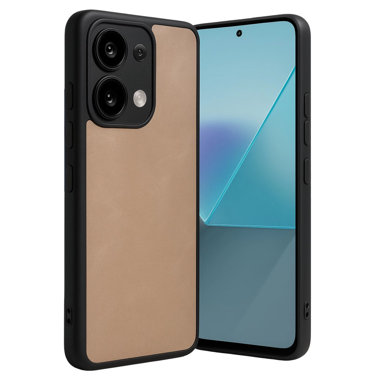 NEWFACE Xiaomi Redmi Note 13 4G Uyumlu Aras Deri Kapak Telefon Kılıfı Pudra