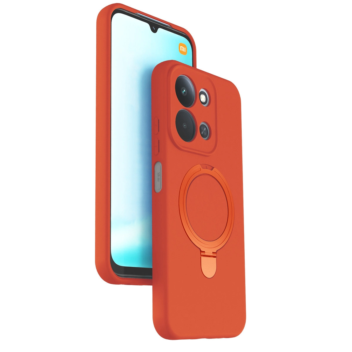 NEWFACE Xiaomi Redmi 15C 4G Uyumlu Regal Magsafe Standlı Kapak Telefon Kılıfı Turuncu