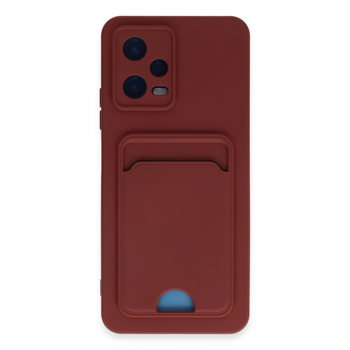 NEWFACE Xiaomi Poco X5 5G Uyumlu Kelvin Kartvizitli Silikon Telefon Kılıfı Bordo