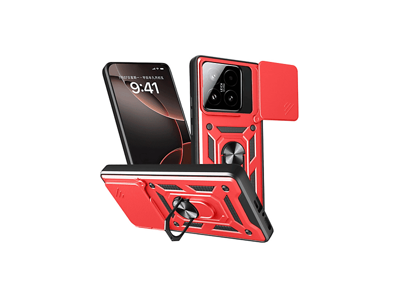 EVIMDEYOKYOK Xiaomi Mi 15t Uyumlu Pars Lens Yüzüklü Silikon Telefon Kılıfı Kırmızı
