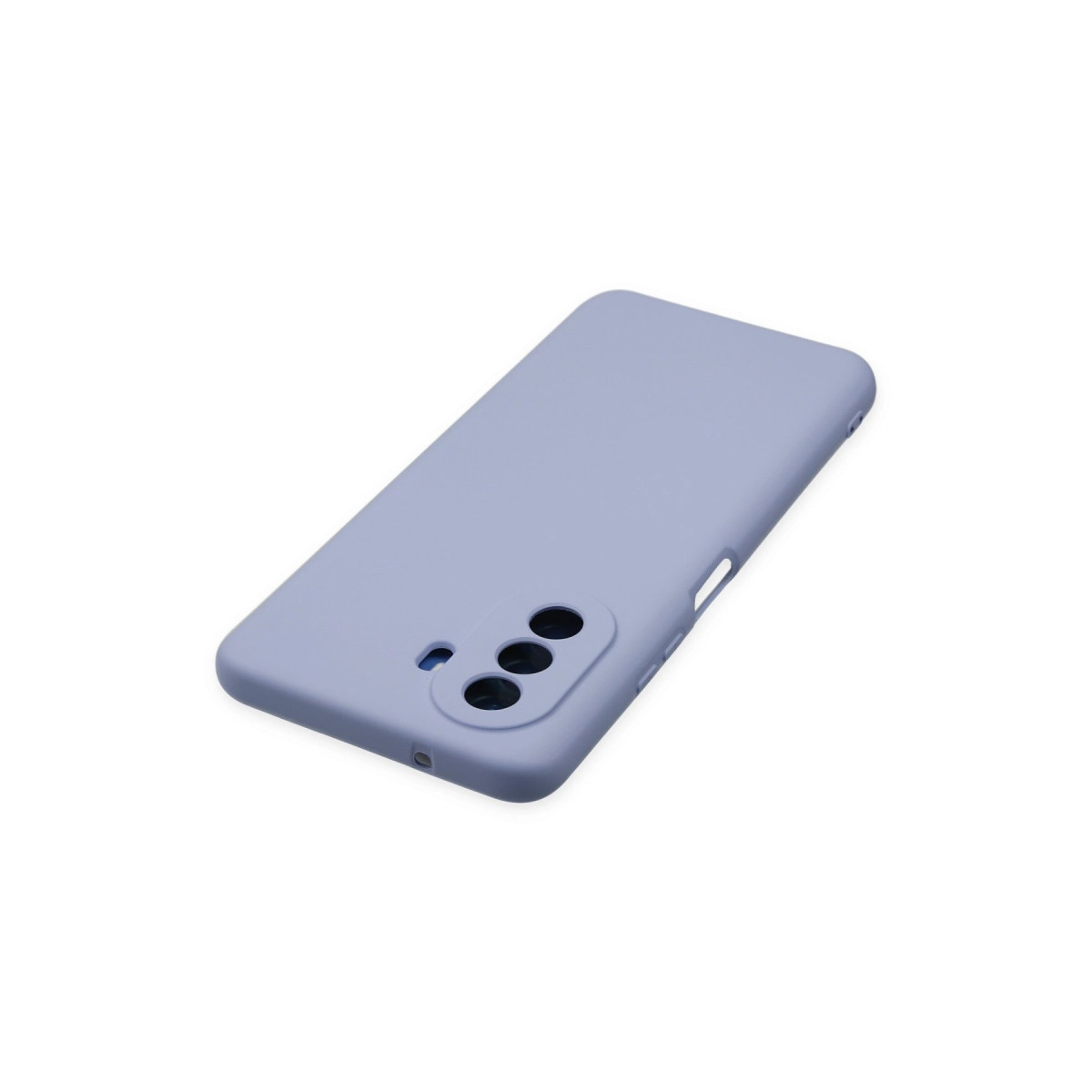 Üç lens ve flaş için kamera kesimli açık mor telefon kılıfı.