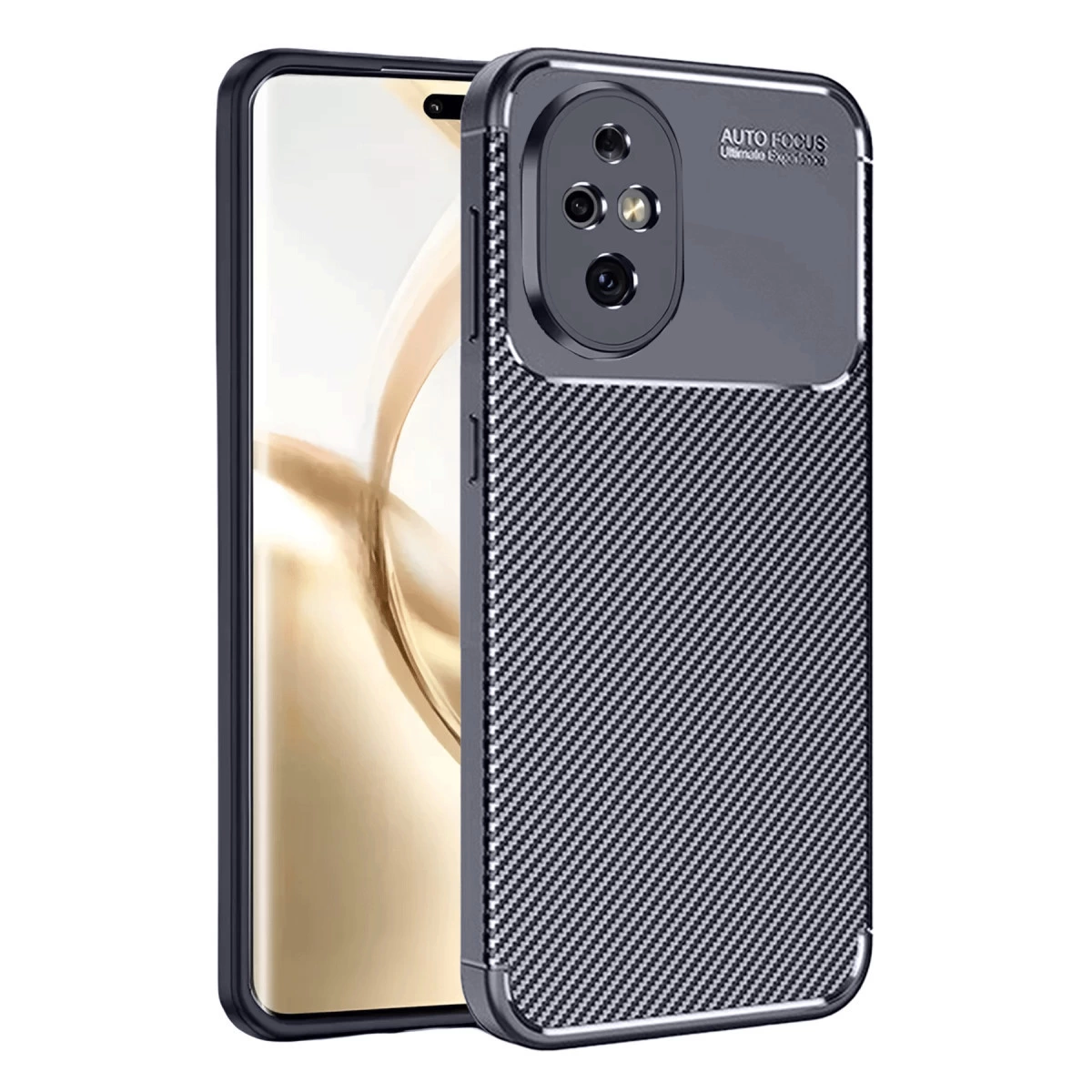 NEWFACE Honor 200 Uyumlu Auto Focus Karbon Kapak Telefon Kılıfı Lacivert