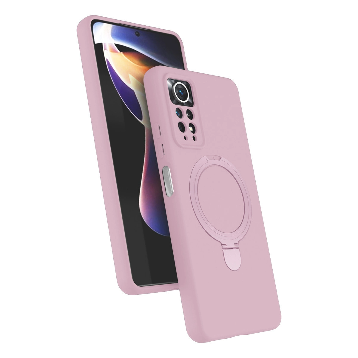 Halka tutuculu pembe telefon kılıfı.