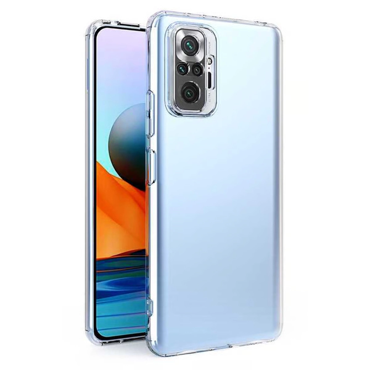 NEWFACE Xiaomi Redmi Note 10 5G Uyumlu Lüx Şeffaf Silikon Telefon Kılıfı Şeffaf