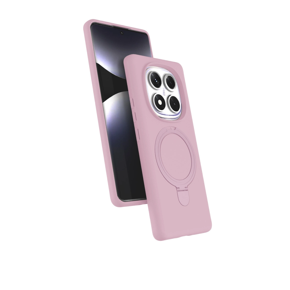NEWFACE Xiaomi Redmi Note 14 Pro 4G Uyumlu Regal Magsafe Standlı Kapak Telefon Kılıfı Açık Pembe