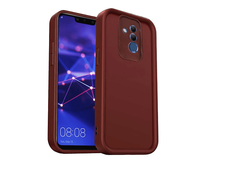 NEWFACE Huawei Mate 20 Lite Uyumlu Viera Silikon Telefon Kılıfı Bordo