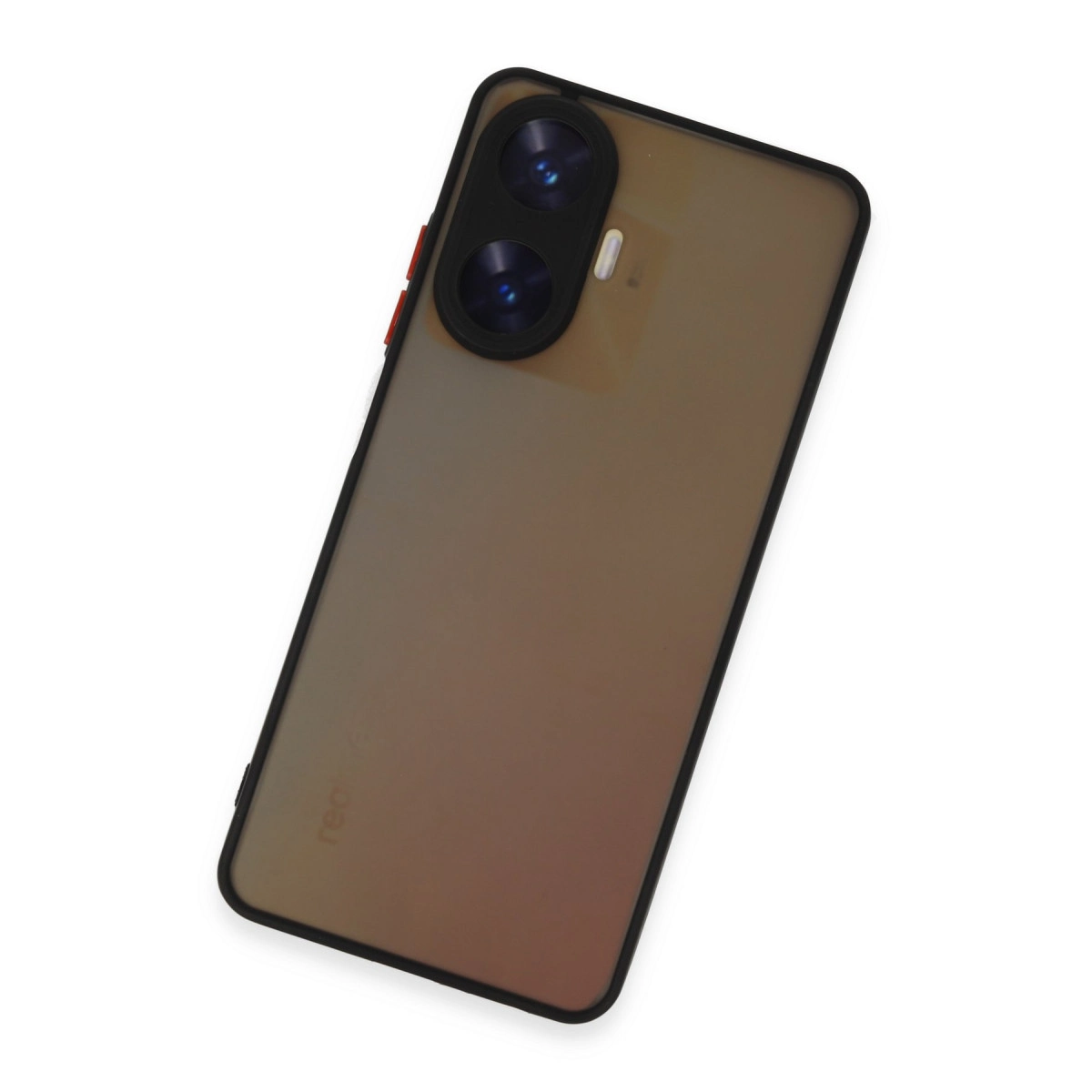 Arkada çift kamerası olan, kahverengi tonlu bir akıllı telefon.