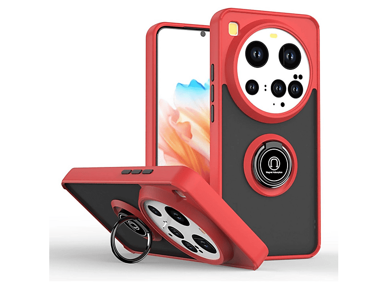 NEWFACE Xiaomi Mi 15 Ultra Uyumlu Montreal Yüzüklü Silikon Kapak Telefon Kılıfı Kırmızı