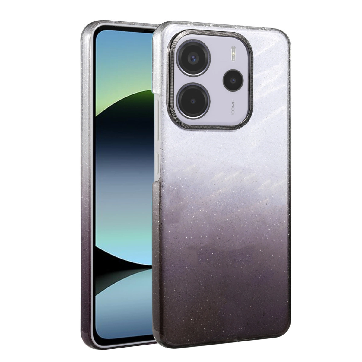 NEWFACE Xiaomi Redmi Note 14 4G Uyumlu Glossy Kapak Telefon Kılıfı Siyah