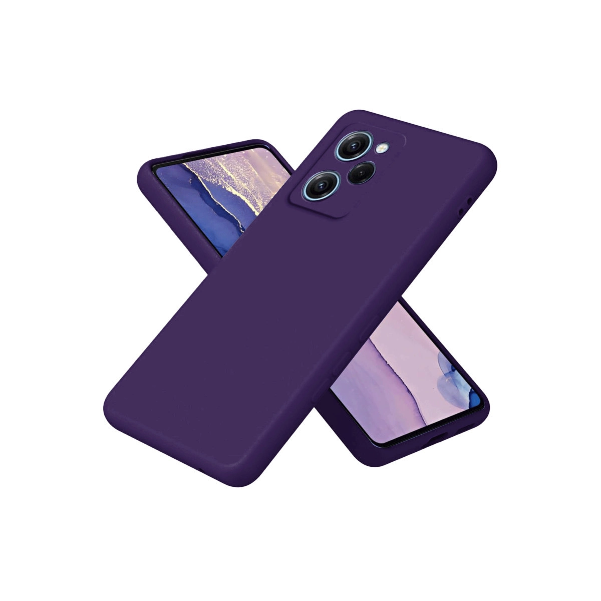 NEWFACE Xiaomi Poco X5 Pro 5G Uyumlu Nano İçi Kadife Silikon Telefon Kılıfı Mor
