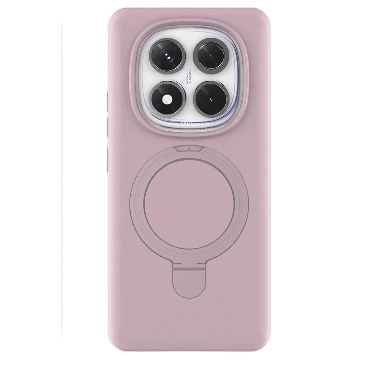 Dört kameralı ve halka tutuculu pembe telefon kılıfı.