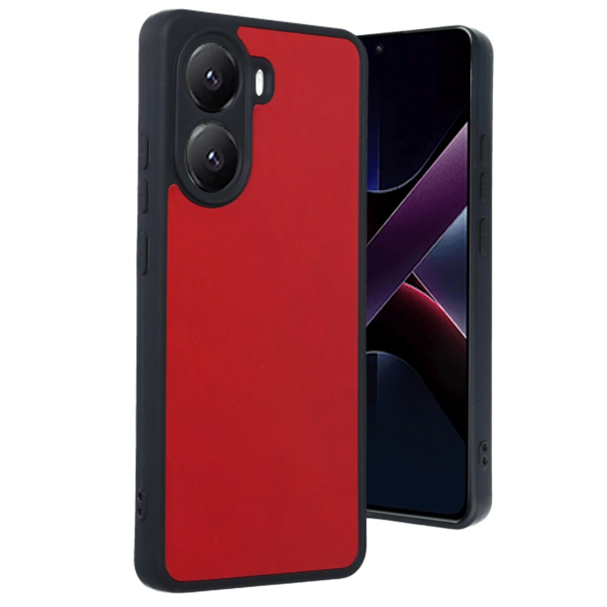 NEWFACE Xiaomi Poco X7 Pro Uyumlu Aras Deri Kapak Telefon Kılıfı Kırmızı