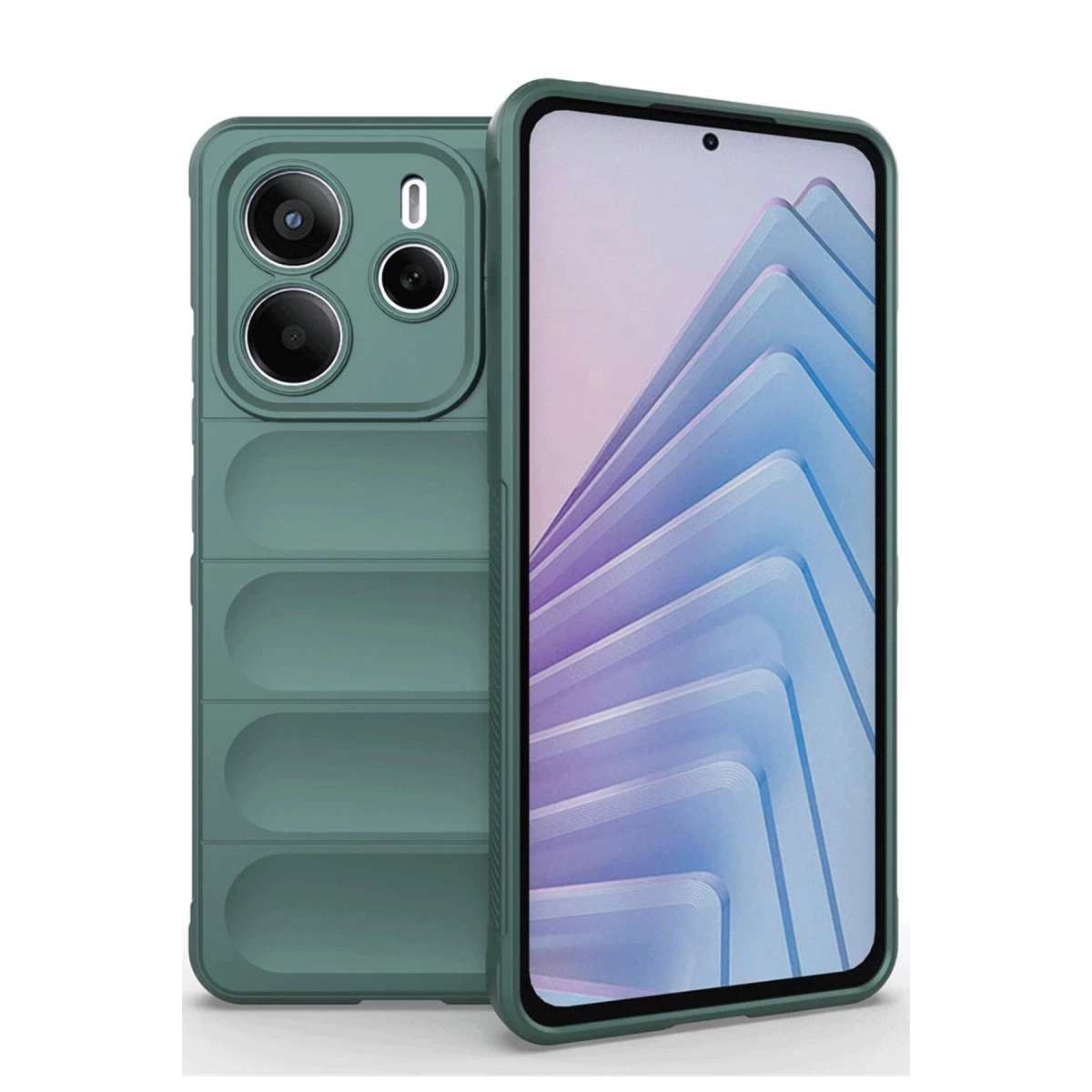 NEWFACE Xiaomi Redmi Note 14 4G Uyumlu Optimum Silikon Telefon Kılıfı Koyu Yeşil
