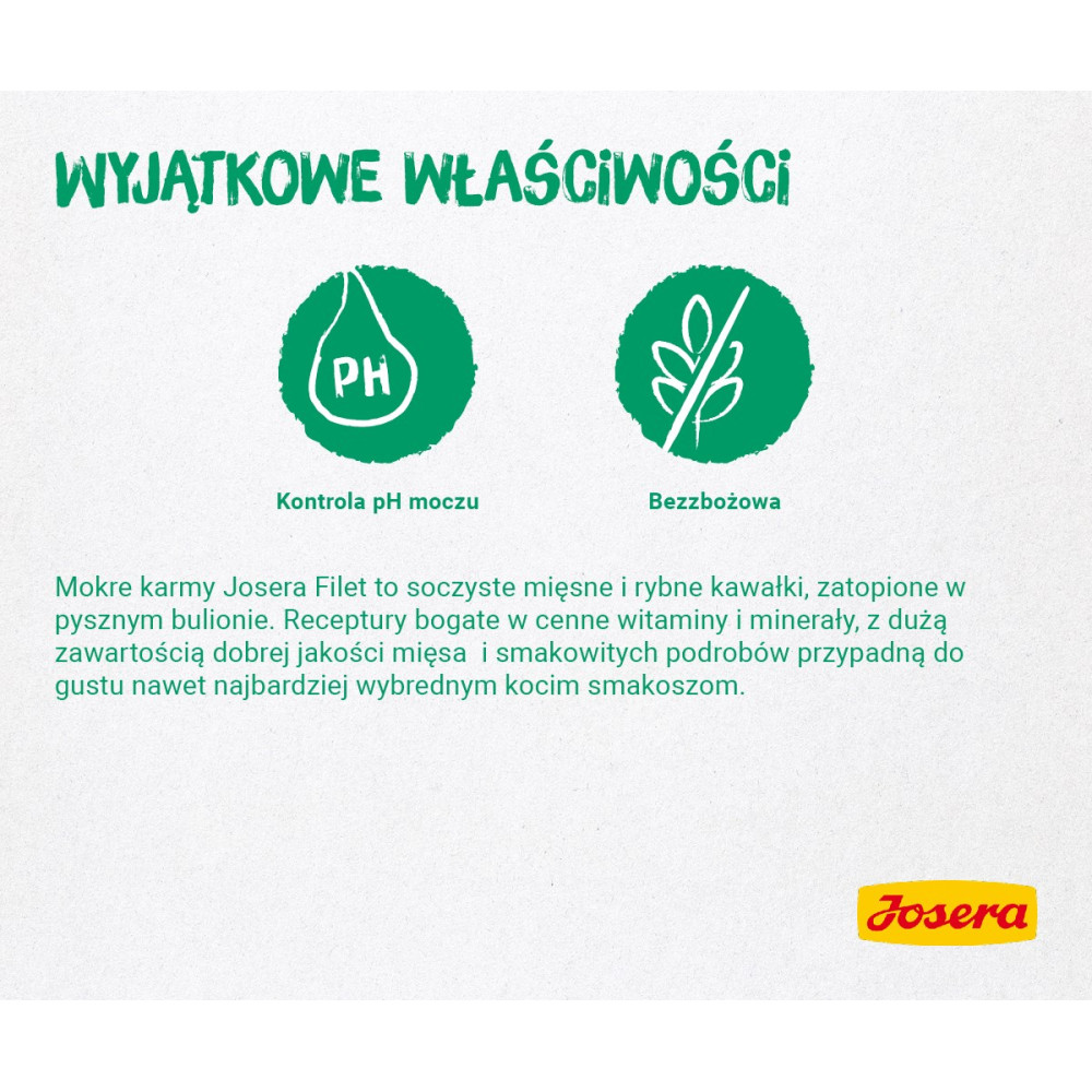 Dwa zielone okręgi: jeden z PH, drugi z liściem. Logo Josera.