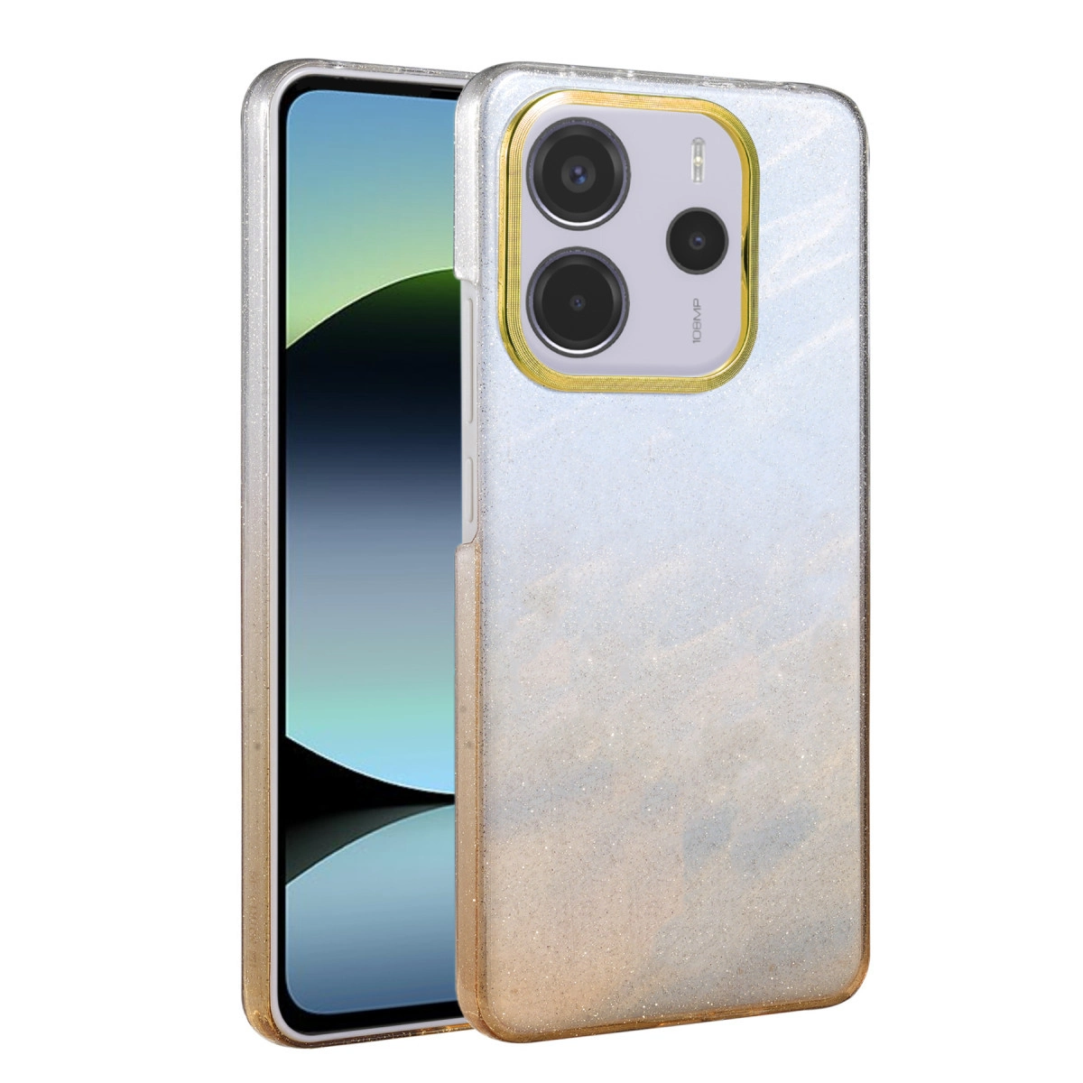 NEWFACE Xiaomi Redmi Note 14 4G Uyumlu Glossy Kapak Telefon Kılıfı Çöl Titanyum